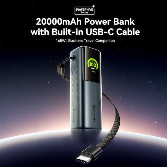 Vention Powerhive 20000mAh 165W με Θύρα USB-A και Θύρα USB-C Μαύρο