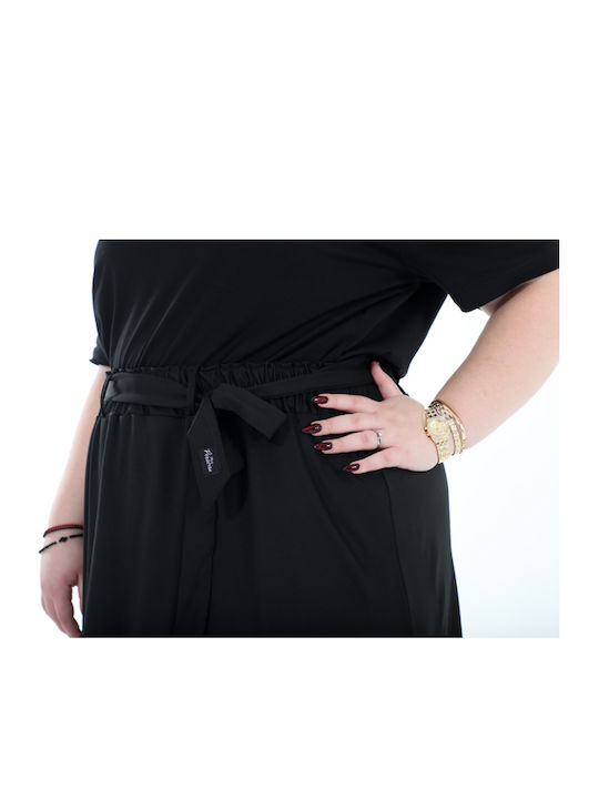 Hohe Taille Midi Damenrock Schwarz