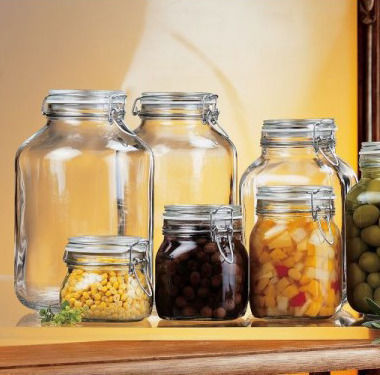 Bormioli Rocco Rocco Pasta Sugar Coffee Glass Jar with Lid Blue 1500ml 1 Piece