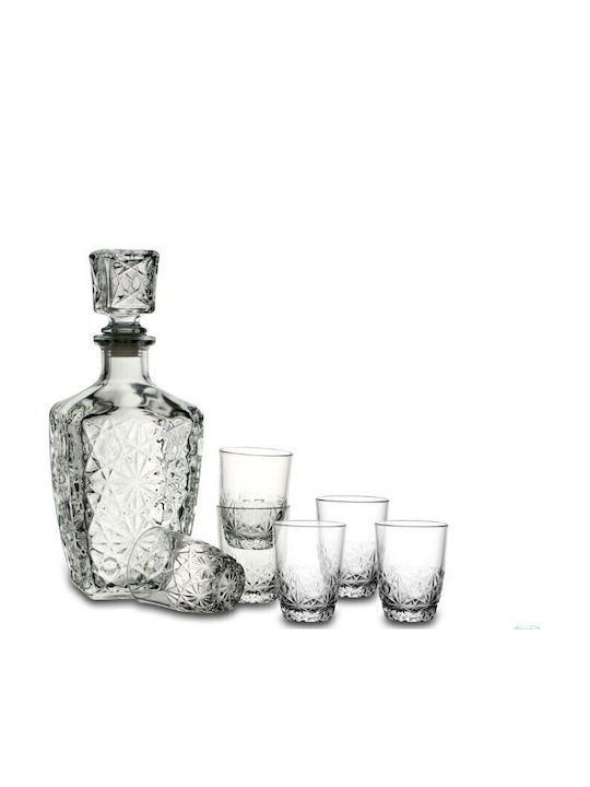 Bormioli Rocco Rocco Rocco Carafă de Servire din Sticlă pentru Lichior cu Dop și Pahare 780ml