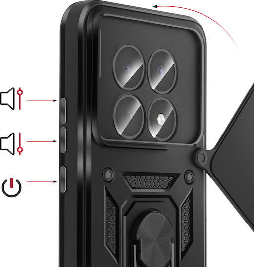 Avizar Case Redmi Note 15 5g Swiveling Camera Cover Ring Stand Black