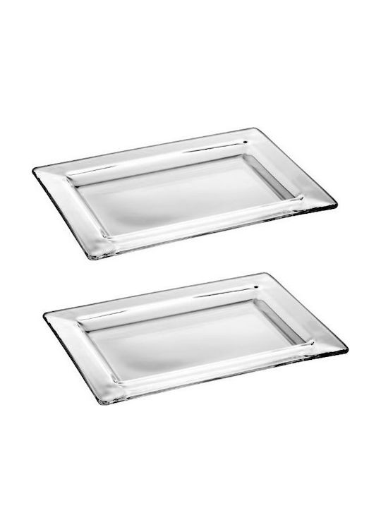 Vidivi Rialto Platou Decorativ Din Sticlă Albă 24x18x2.5cm