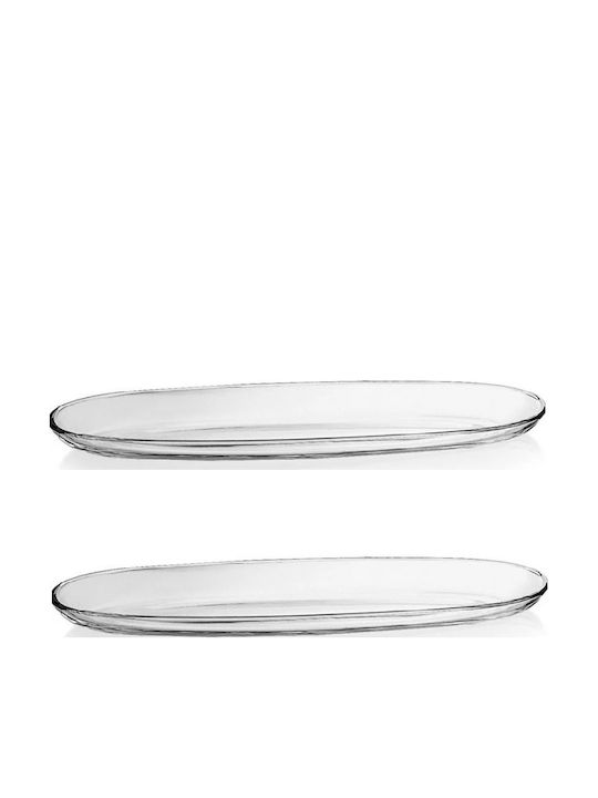 Vidivi Fenice Platou Decorativ Oval Din Sticlă Albă 41x11.5 cm Vidivi Fenice Platou Decorativ Oval Din Sticlă Albă 41x11.5 cm