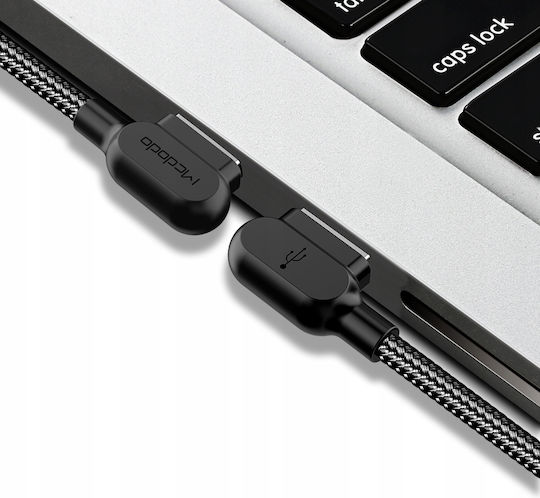 Mcdodo 90° Angled Usb-c Cable Fast Charging Reversible Usb Type-c Led 0.5m