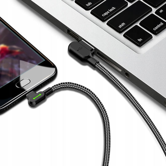 Mcdodo 90° Angled Usb-c Cable Fast Charging Reversible Usb Type-c Led 0.5m