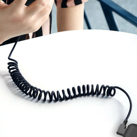 Mcdodo Abgewinkeltes USB Typ-C Kabel Spiral Feder Schnellladekabel mit LED