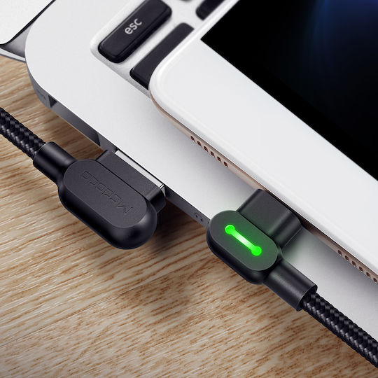 Mcdodo 90° Angled Cable Usb-c Fast Charging Double-sided Usb Type C Led 1m