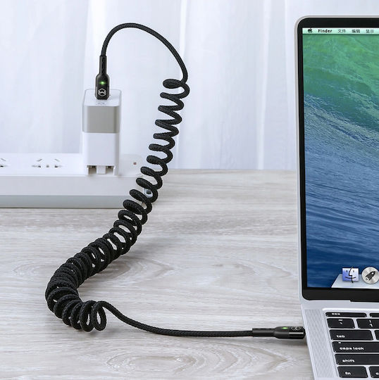 Mcdodo Usb-c Spiral Spring Cable Fast Charging Usb Type-c Led 2m