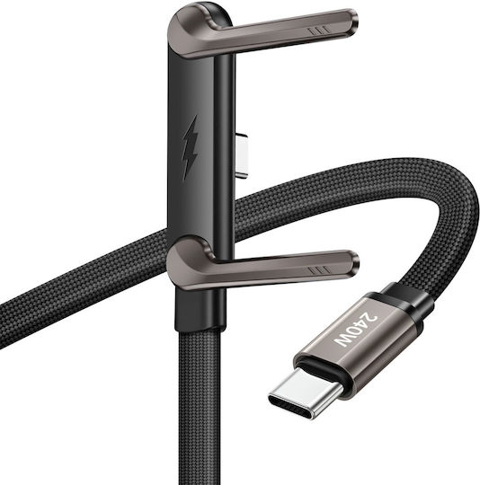 Avizar Cablu Usb-c La Usb-c Power Delivery 240w Design În Unghi 1.5m Negru