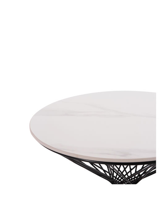Round Side Coffee Table Gresam Metal Ceramic W50xL50xH44cm