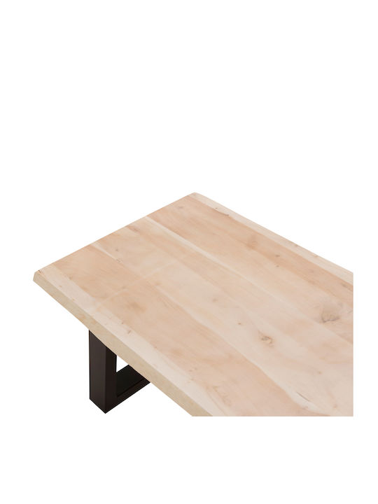 Rechteckiger Zentral-Kaffeetisch Sofia Slim aus Massivholz Hell Natur M115xT65xH45cm
