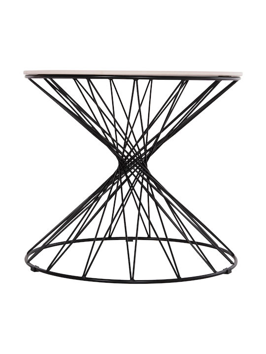 Round Side Coffee Table Gresam Metal Ceramic W50xL50xH44cm
