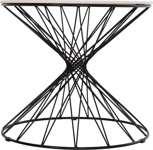 Rundes Beistelltisch Gresam Metall Keramik M50xL50xH44cm