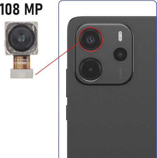 Clappio 108mp Haupt Rückfahrkamera Ersatz für Redmi Note 14 4G Schwarz Silber