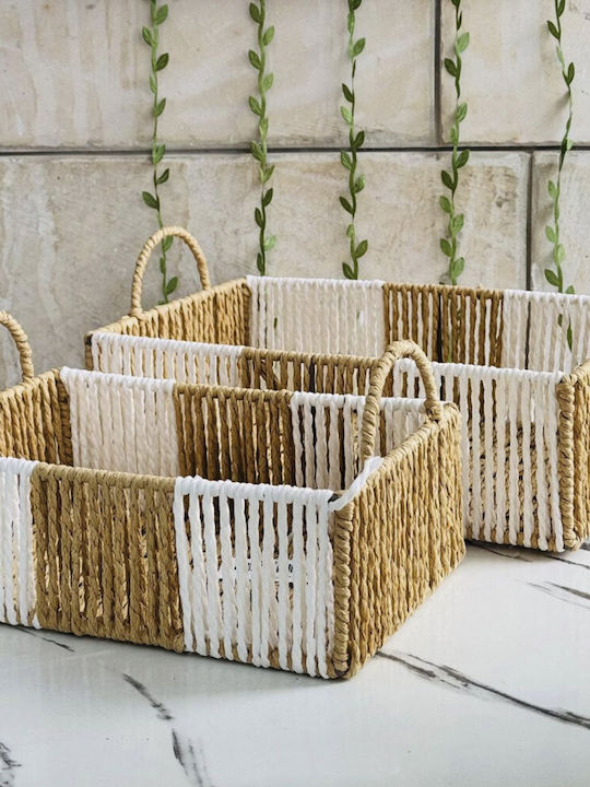 TnS Καλάθι Απλύτων Ψάθινο 35x24x11cm Καφέ