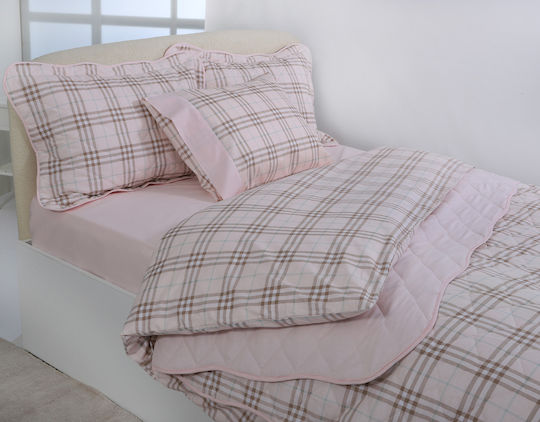 Silk Fashion Κουβερλί Υπέρδιπλο Βαμβακερό Ρόζ 220x240cm