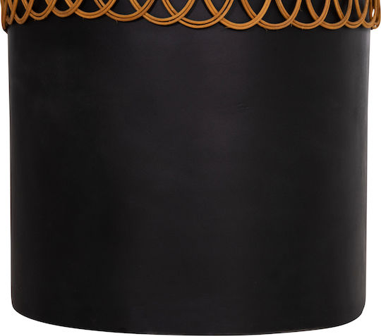 Prilep Rund Tisch Speisesaal aus Zement Black Velvet-Black Metal 60x60x76cm