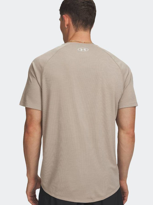 Under Armour Sportliches T-Shirt Grau-Braun/Weiß