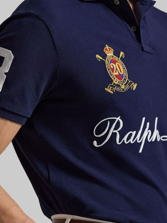 Polo Herrenbluse Kurzarm Dunkelblau