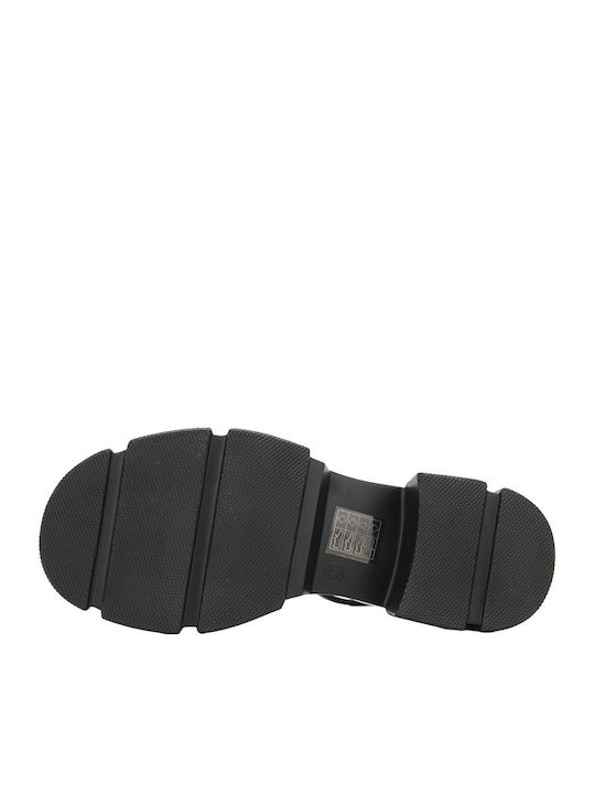 Damen Sandalen Schwarz Leder