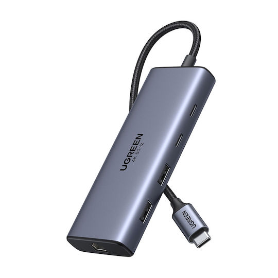 Ugreen CM639 USB-C Docking Station with HDMI 4K PD Ethernet and Support for 2 Monitors Gray