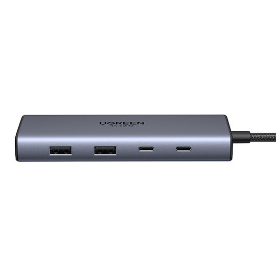 Ugreen CM639 USB-C Docking Station with HDMI 4K PD Ethernet and Support for 2 Monitors Gray