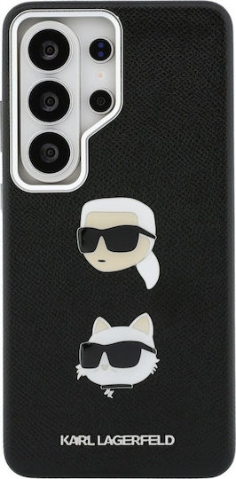 Karl Lagerfeld Saffiano Umschlag Rückseite Silikon Kunststoff Synthetisches Leder Schwarz Galaxy S26 Ultra