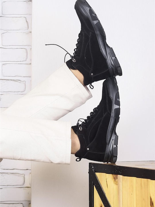 Wildleder Schwarz Herrenstiefel