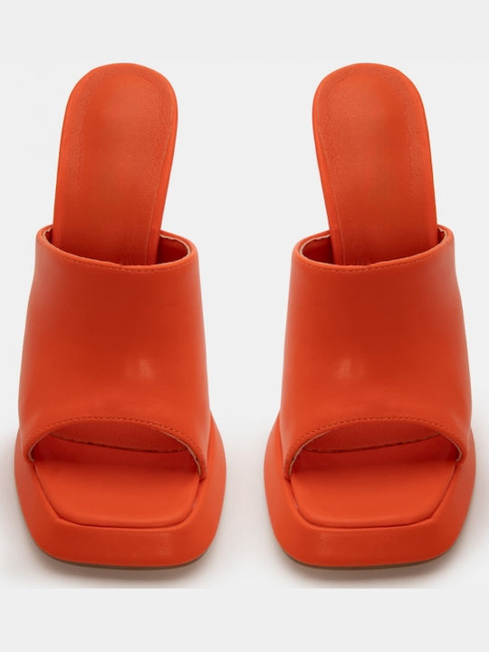 Flat Mules In Orange Colour