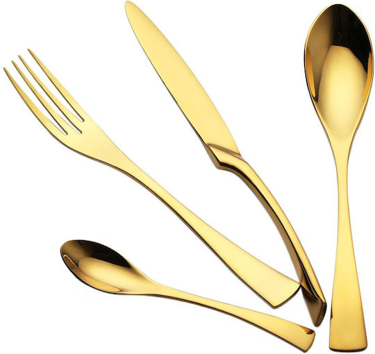 Raki Wicked Set Of Gold Stainless Steel Spoons 6 Pieces