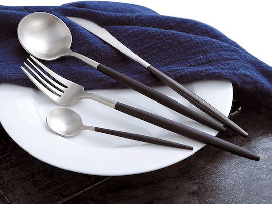 Raki Shibui Set Of Gray Stainless Steel Spoons 6 Pieces