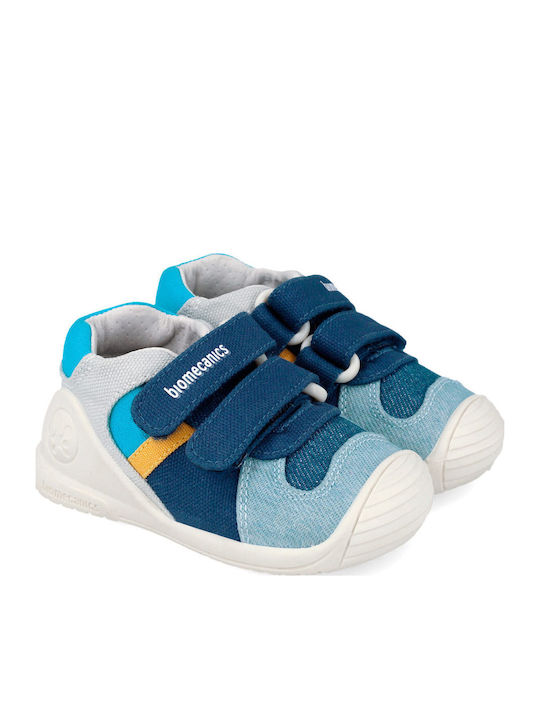 Παιδικά Sneakers Ανατομικά με Σκρατς Navy Μπλε
