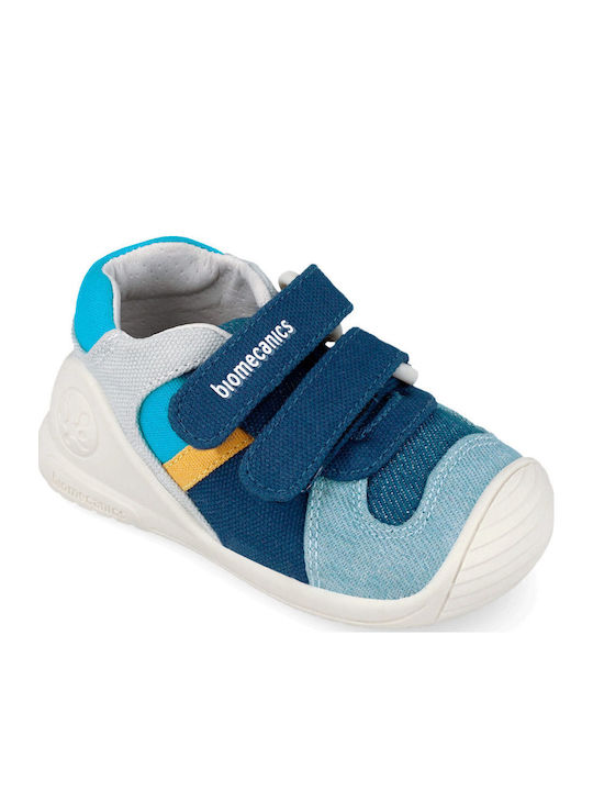 Παιδικά Sneakers Ανατομικά με Σκρατς Navy Μπλε