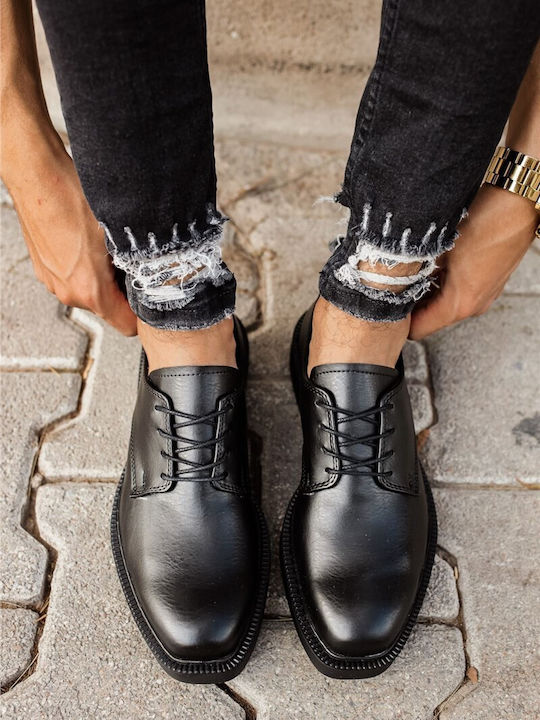 Leder Herren Freizeitschuhe Schwarz