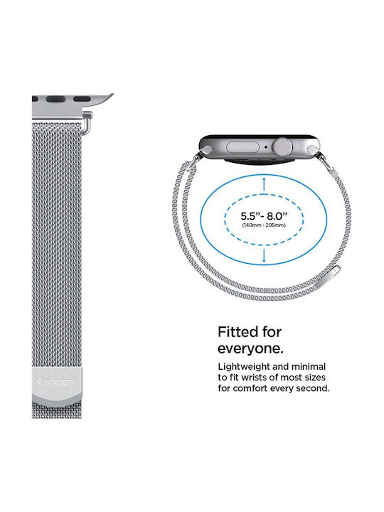 Spigen Curea Argintie Apple Watch 8 / 9 / 10 / 11 / Se