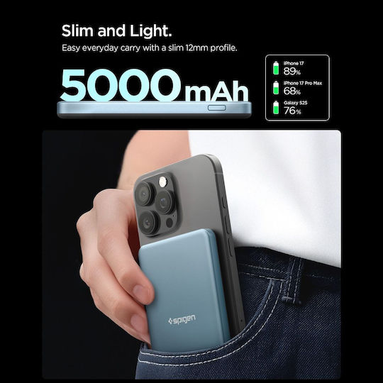 Spigen MagSafe Power Bank 5000mAh 22.5W with USB-C Port Blue