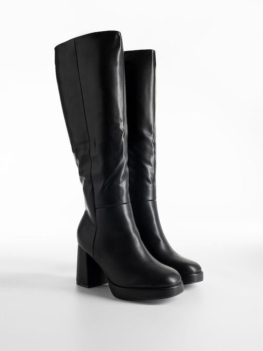 Women's Boots with High Heel Black X26-353-A-100-1-MAVRO