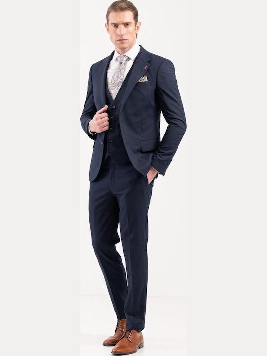 Men's Suit with Slim Fit Navy Blue