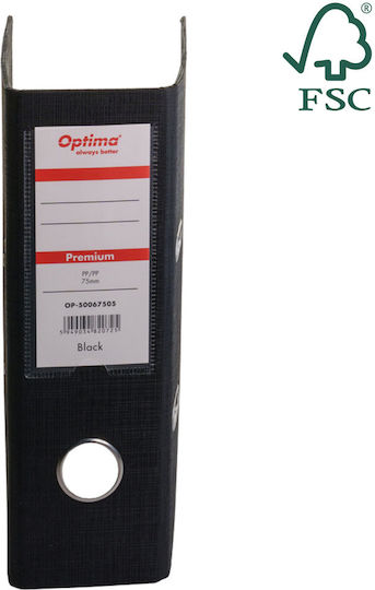 Optima Clasic & Premium A5 Bogen Ringordner Laminierter Pp Pp 75 Mm Optima Premium Schwarzer