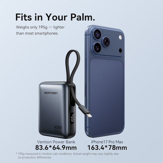 Vention Power Bank 10000mAh 45W Power Delivery / Quick Charge / PPS Γκρι