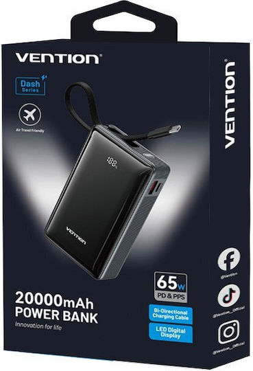Vention Външна Батерия 20000mAh 65W Сива