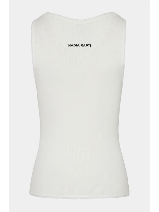 Women's Sleeveless Top with V-Neck White