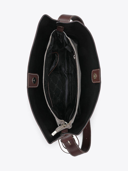 Rattan Damen Schultertasche Schwarz