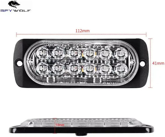 First-Class Led Strobe Φaro Όγκου Κόκκινο 12led 12/24v 6000lm 10 Stück Tc-352