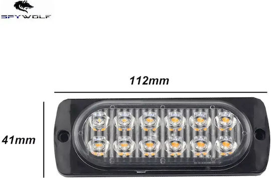 First-class Led Strobe Φαναράκι Όγκου Κόκκινο 12led 12/24v 6000lm Tc-347