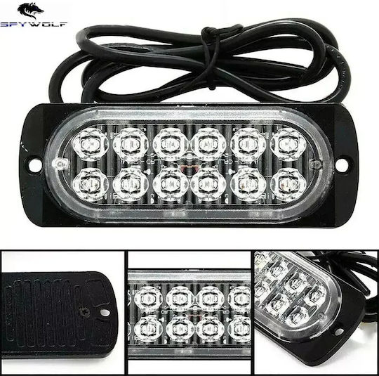 First-class Led Strobe Φαναράκι Όγκου Κόκκινο 12led 12/24v 6000lm Tc-347