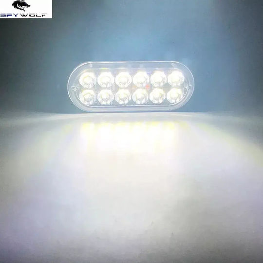 First-Class Led Strobe Volume Light White 12led 12/24v 6000lm 4 Pieces Tc-355
