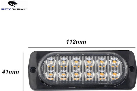 First-Class Led Strobe Volume Light Blue 12led 12/24v 6000lm 6 Pieces Tc-344