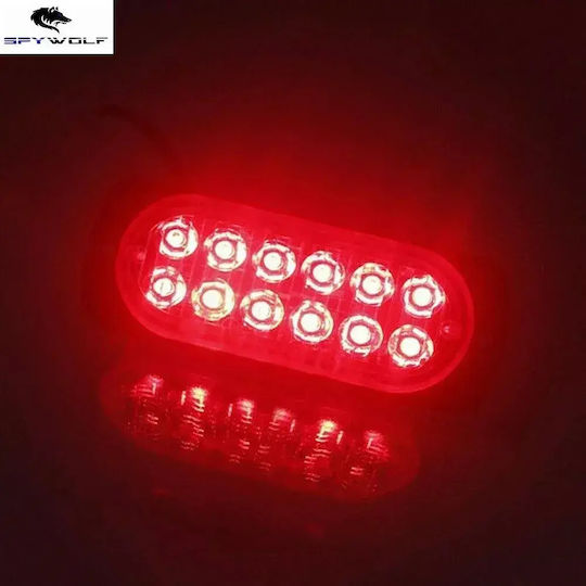 First-class Led Strobe Φαναράκι Όγκου Κόκκινο 12led 12/24v 6000lm 4 Τεμάχια Tc-349