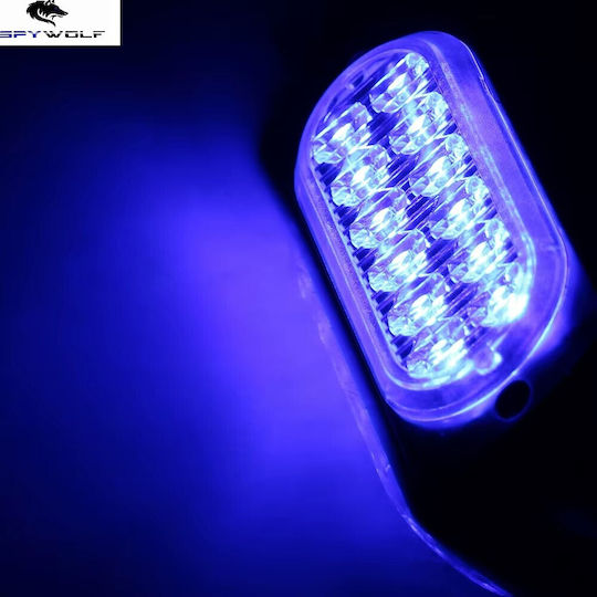 First-Class Led Strobe Volume Light Blue 12led 12/24v 6000lm 8 Pieces Tc-345